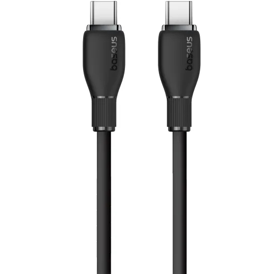 Кабель BASEUS Pudding Series Fast Charging Cable Type-C to Type-C 100W 1.2m Cluster Black (P10355702111-00) Додатково Підтримує швидку зарядку до 100 Вт, швидкість передачі даних до 480 Мбіт/с