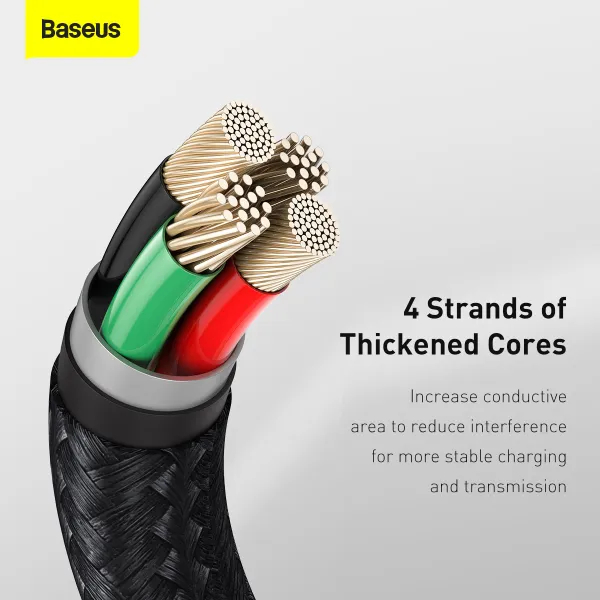 Фото 14 Кабель BASEUS Cafule Series Metal Data Cable USB to IP 2.4A 2 м Black (CALJK-B01)