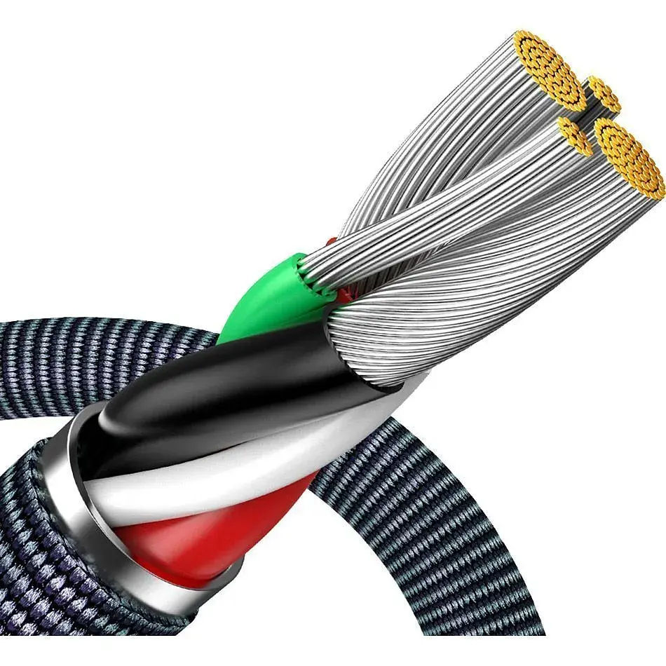 Кабель BASEUS Crystal Shine Series Fast Charging Data Cable USB to iP 2.4A 1.2 м Black (CAJY000001) Підсвітка False