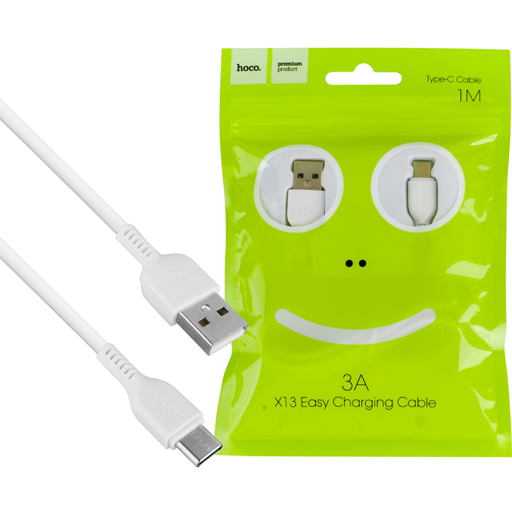 Кабель HOCO X13 USB to Type-C 3A 1 м White (6957531061199) Длина 1