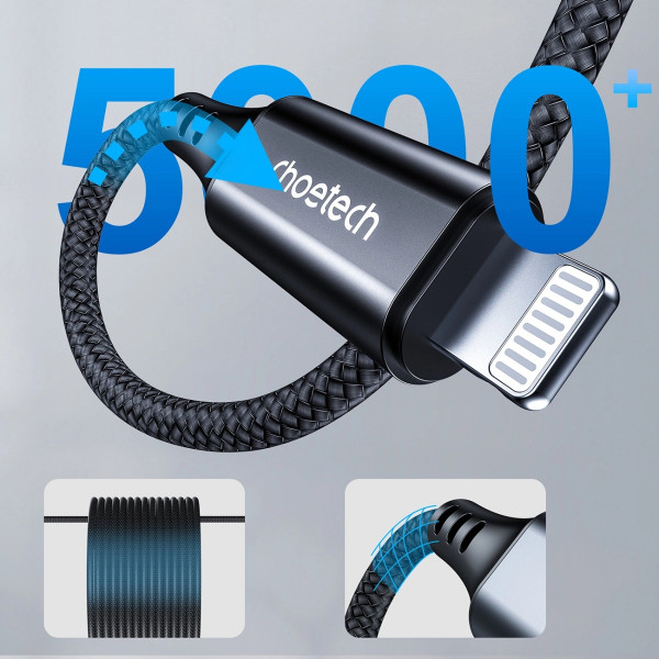 Перехідник CHOETECH AUX Lightning – аудіо 3.5 TRS 1 м Black (AUX009) Підсвітка False