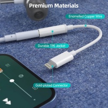 Переходник CHOETECH Lightning - аудио 3.5 мм 0.1 м White (AUX005)