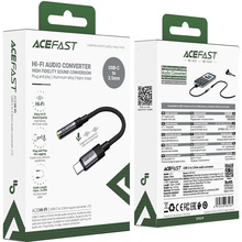 Переходник ACEFAST J12 USB Type-C - аудио 3.5 mm 15 см Black (6974316285281)