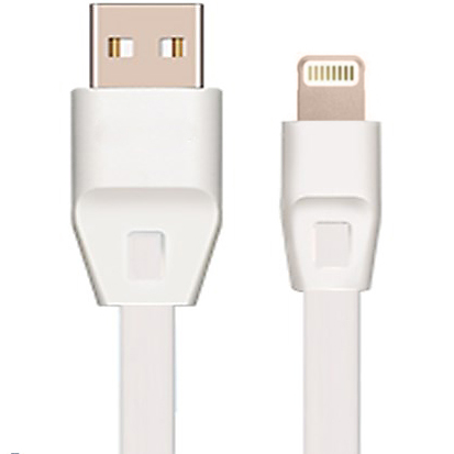 Кабель DROBAK плоский USB 2.0-Lightning 1.0 м 2А (DR-1624) White (219084)