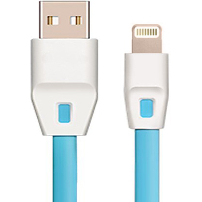 Кабель DROBAK плоский USB 2.0-Lightning 1.0 м 2А (DR-1624) Blue (219086)