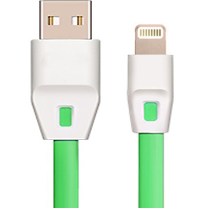 Кабель DROBAK плоский USB 2.0-Lightning 1.0 м 2А (DR-1624) Green (219087)