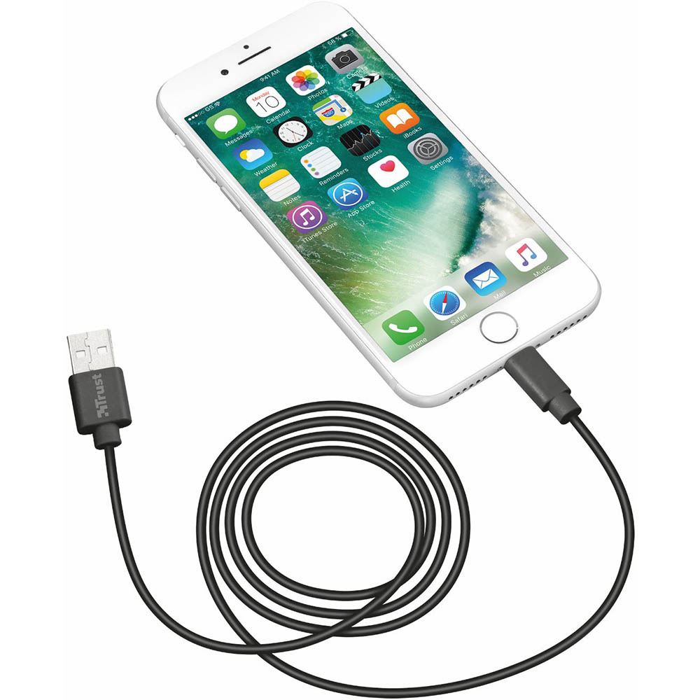 Кабель TRUST URBAN Lightning Round Cable 1m MFI Black (22166) - в  интернет-магазине Фокстрот: цены, отзывы, характеристики | купить в Киеве,  Харькове, Днепропетровске, Одессе - Украина