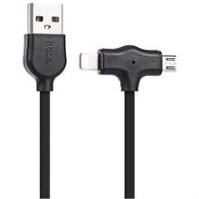 Кабель HOCO X10 2in1 Lightning-micro USB Black