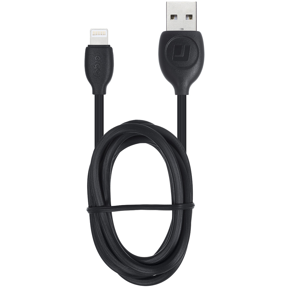

Кабель ERGO USB - Lightning 1m Black (LI97), - Lightning - 1m