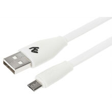 Кабель 2E USB 2.0 MicroUSB Data/Charge Flat 1.5m White (2E-CCTM03F-15W)