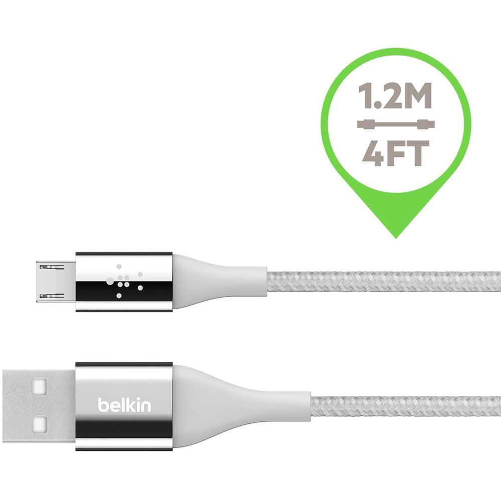 Кабель BELKIN MIXIT DuraTek MICRO-USB 1.2 m Silver (F2CU051bt04-SLV) Довжина 1.2