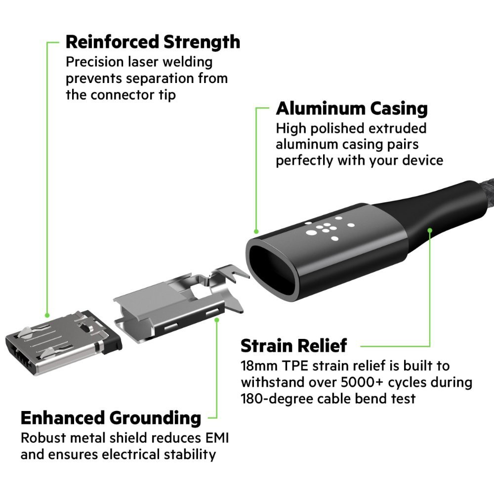 Зовнішній вигляд Кабель BELKIN MIXIT DuraTek MICRO-USB 1.2 m Silver (F2CU051bt04-SLV)