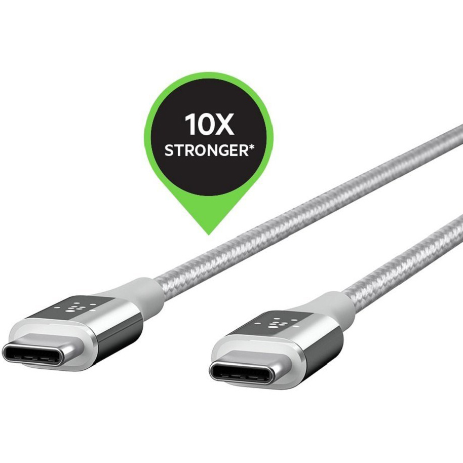 Кабель BELKIN MIXIT DuraTek USB-C to USB-C 1.2 m Silver (F2CU050bt04-SLV) Довжина 1.2