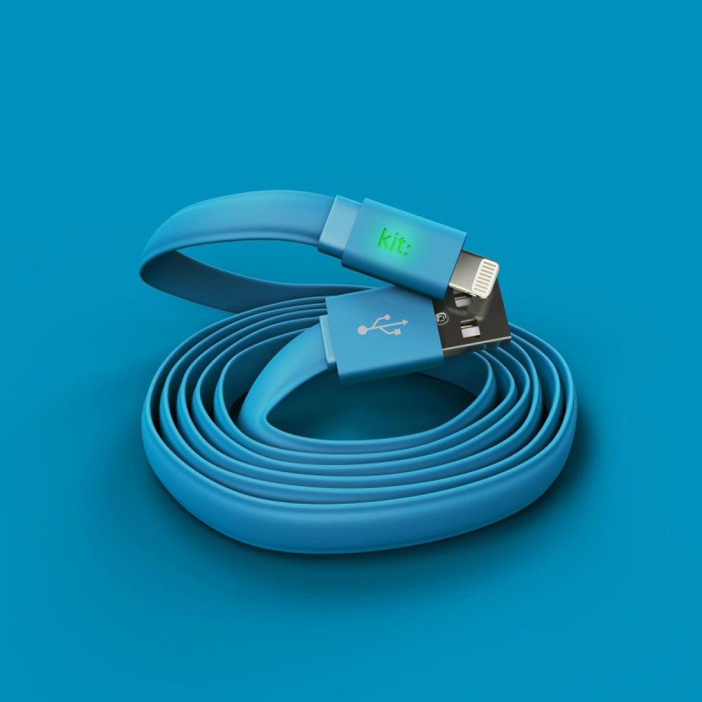 Кабель USB KIT-Lightning cable 1м MFI Blue (IP5USBFRESHBL) Довжина 1