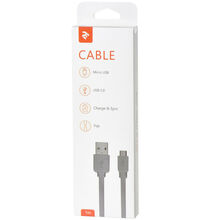 Кабель 2E 2.0 to Micro USB, Grey (2E-CCMPVC-1MGR)