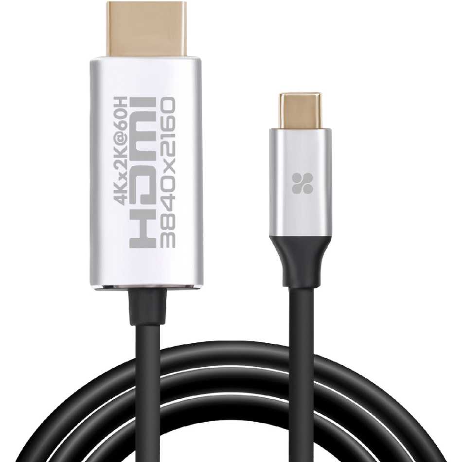 Кабель Promate HDLink-60H USB 3.1 Type-C - HDMI 1.8 м Grey (hdlink-60h.grey) Тип USB Type-C - HDMI