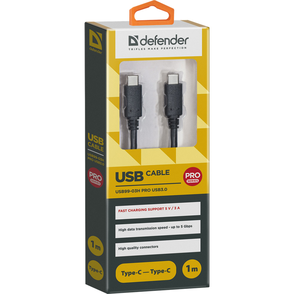 Кабель DEFENDER USB99-03H PRO USB3.0 Type-C (m) - Type-C (m) (87855) Длина 1