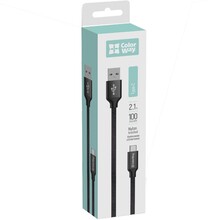 Кабель COLORWAY USB Type-C 2.1 А 1м Black (CW-CBUC003-BK)