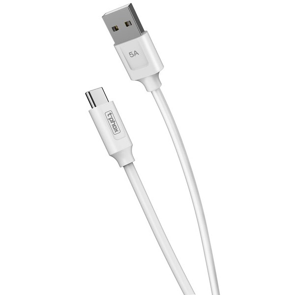 

Кабель T-PHOX Flash T-C824 Type-C 5A SuperCharge - 1m White, Flash T-C824 Type-C 5A SuperCharge - 1m