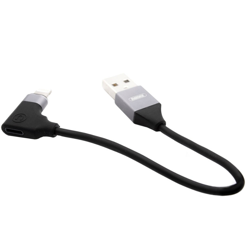 Кабель REMAX 2 в 1 Lightning & Audio Adaptor Data/Charge, black (RL-LA01-BLACK) Тип USB - Lightning