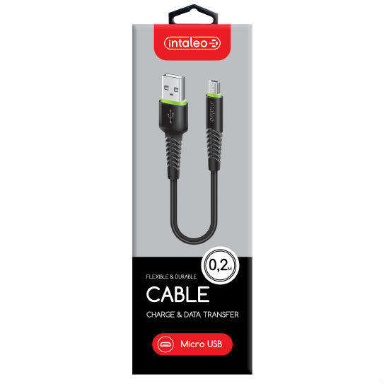 Кабель INTALEO CBFLEXM0 Micro USB 0,2 м Black (1283126487422) Підсвітка False