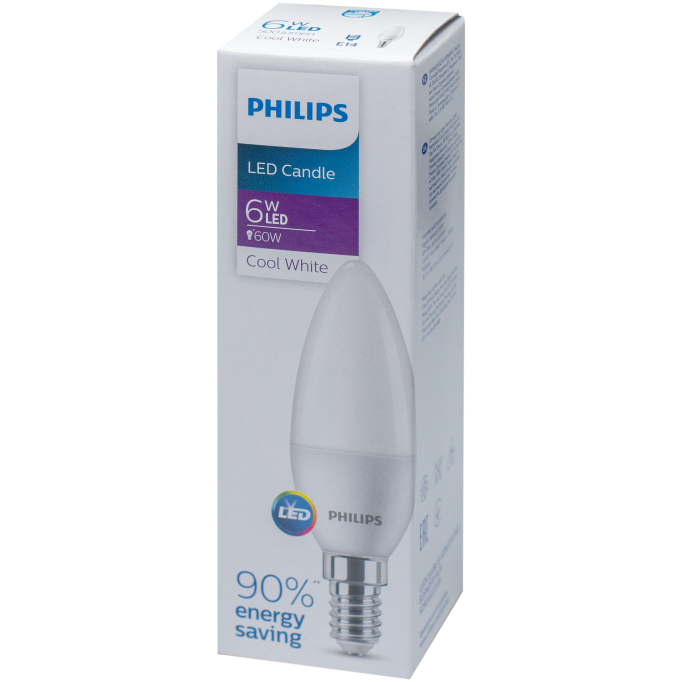 Светодиодная лампа PHILIPS LED Candle 6-60W E14 840 B35NDFR RCA (929002273737) Количество в упаковке 1