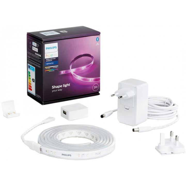 

Светодиодная лента Philips Hue Plus 20W 2000K-6500K Color Bluetooth 2 м (929002269110), Світлодіодна стрічка Hue Plus, Color, BT, DIM, 2м