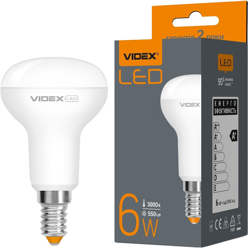 Светодиодная лампа VIDEX R50e 6 Вт (VL-R50e-06143) Тип светодиодная (LED)