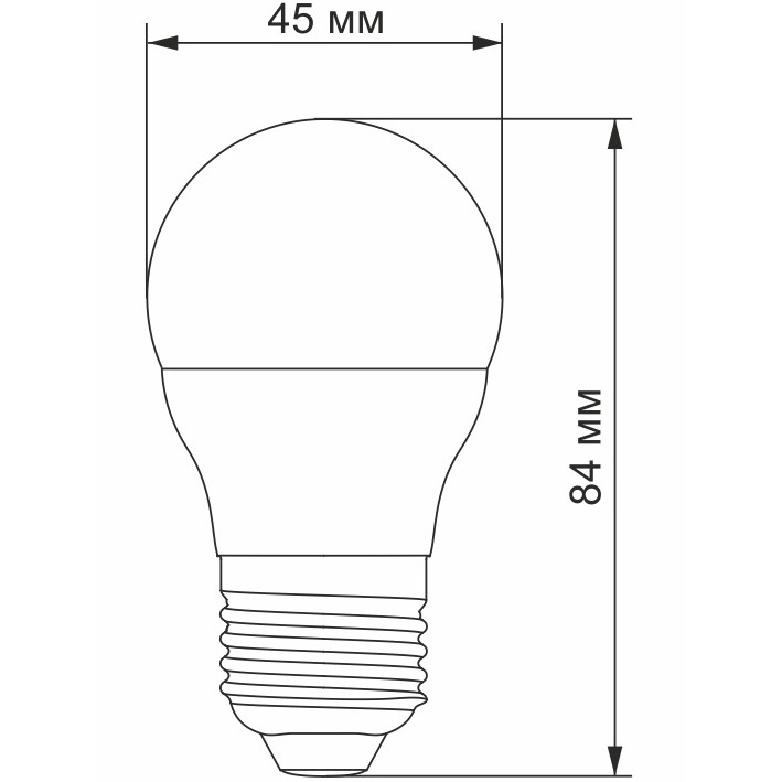 Светодиодная лампа VIDEX G45e 7 Вт (VL-G45e-07274) Тип цоколя (патрона) E27