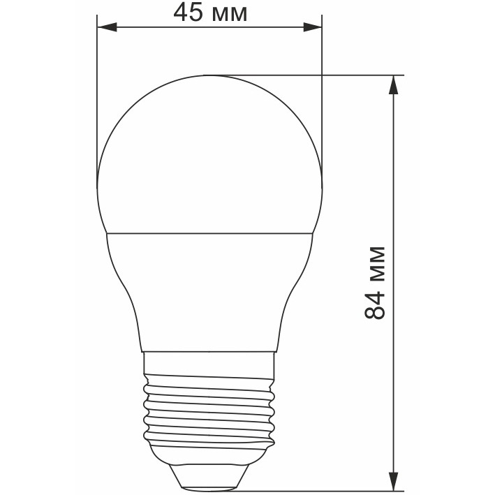 Светодиодная лампа VIDEX G45e 3.5 Вт (VL-G45e-35274) Размер изделия ШхД 45 х 83