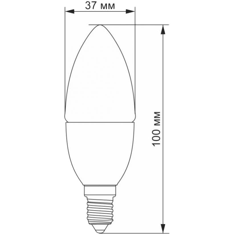 Лампочка VIDEX C37e 3.5W E14 3000K 220V (VL-C37e-35143) Тип цоколя (патрона) E14