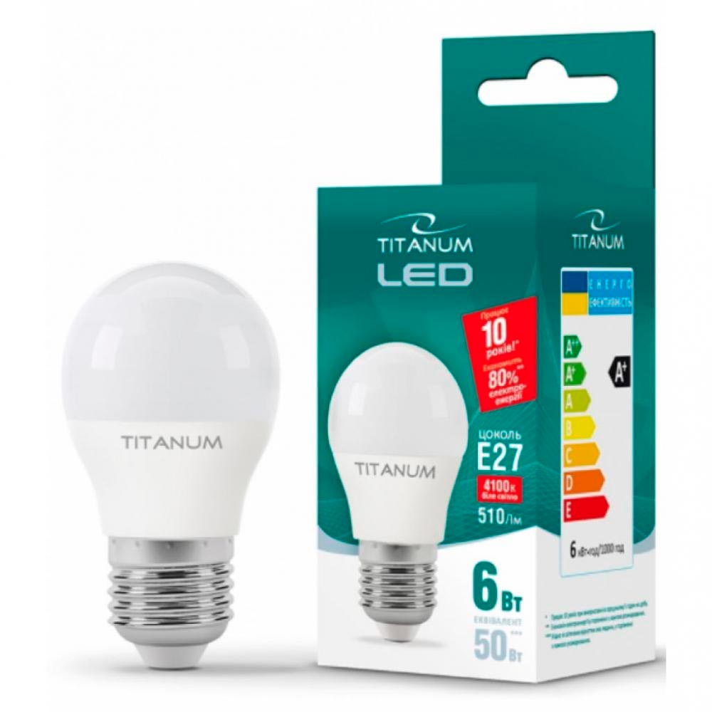 Лампочка TITANUM G45 6W E27 4100K 220V (TLG4506274) Тип світлодіодна (LED)