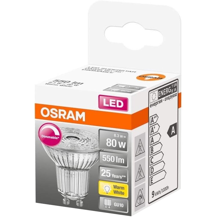 Светодиодная лампа OSRAM LED MR16 8.3W (4058075433663) Тип цоколя (патрона) GU10