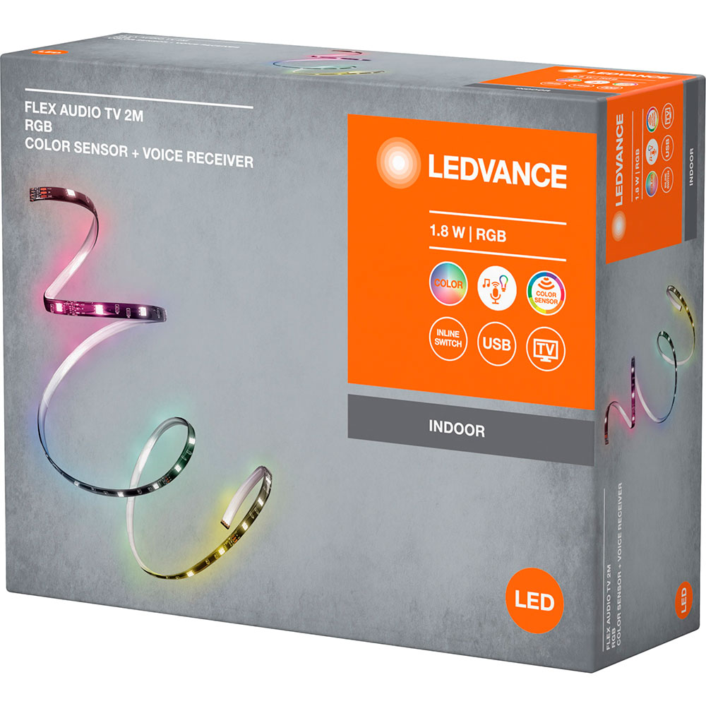 Светодиодная лента LEDVANCE FLEX AUDIO TV 1,8W 2M RGB COLORSEN USB (4099854095283) Цвет свечения RGB