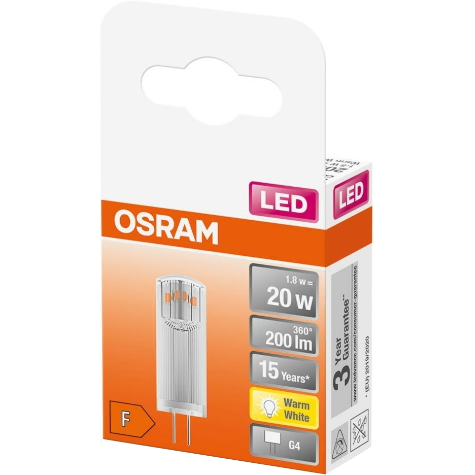 Лампочка OSRAM LED G9 1.8Вт PIN20 12В (4058075431966) Коэффициент цветопередачи 80