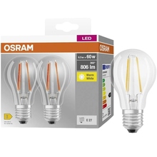 Світлодіодна лампа OSRAM LED E27 6.5Вт A60 2 шт (4099854064098)