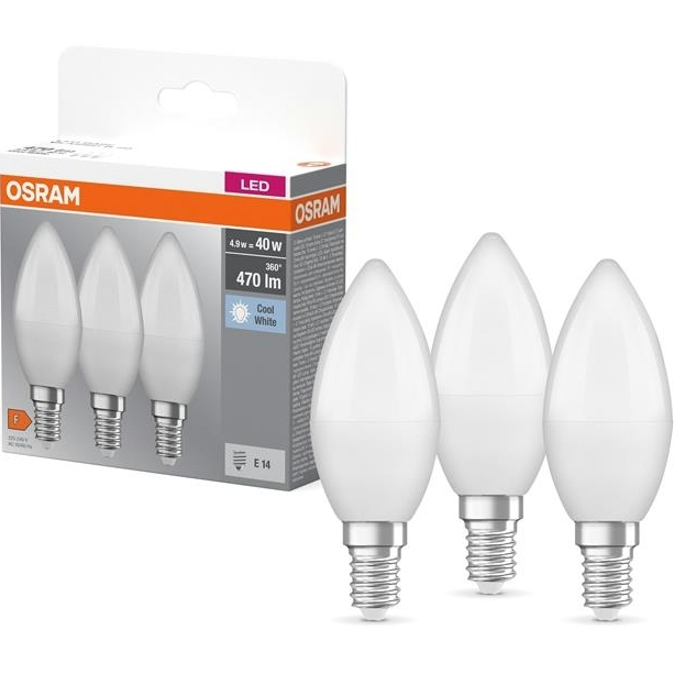 Светодиодная лампа OSRAM LED E14 4.9Вт B40 3 шт (4058075429680)