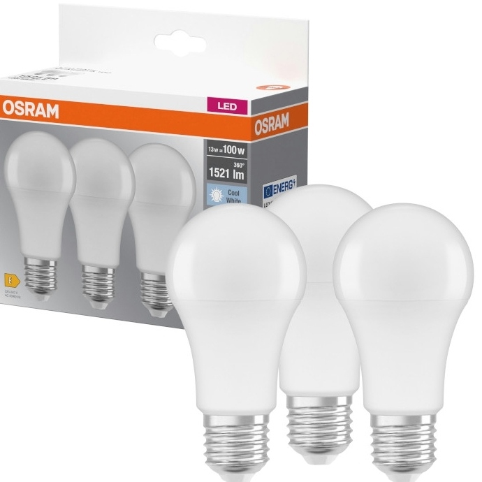 Светодиодная лампа OSRAM LED E27 13Вт A60 3 шт (4058075819559)