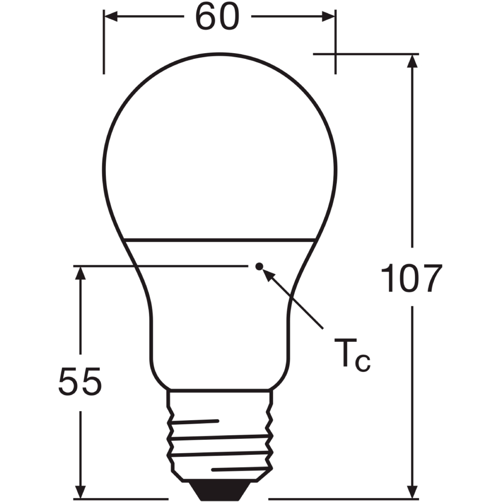 Светодиодная лампа OSRAM LED E27 8.5Вт A60 3 шт (4099854046797) Размер изделия ШхД 110 x 60