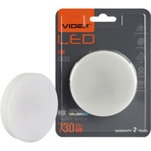 Світлодіодна лампа VIDEX GX53 8W 3000K 220V, VL-GX53-08533 (28165)
