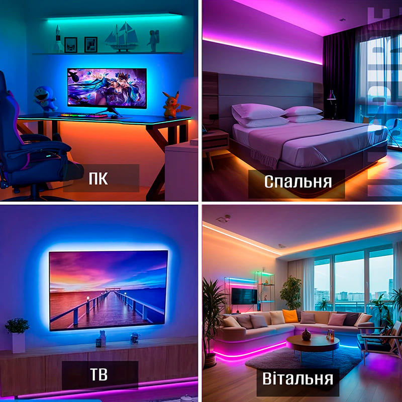 Світлодіодна стрічка INSPIRE 5050RGB LED USB 1 м + пульт (24-Key-IR-Battery box-5050RGB-LED1M) (ir50r1) Тип світлодіодна стрічка