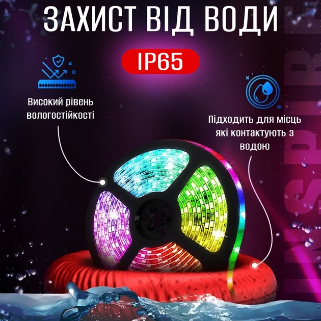 Фото Світлодіодна стрічка INSPIRE LED RGB 2835 12V 5м (128wr5)