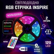 Світлодіодна стрічка INSPIRE LED RGB 2835RGB 5V 2м (24ir28r2)