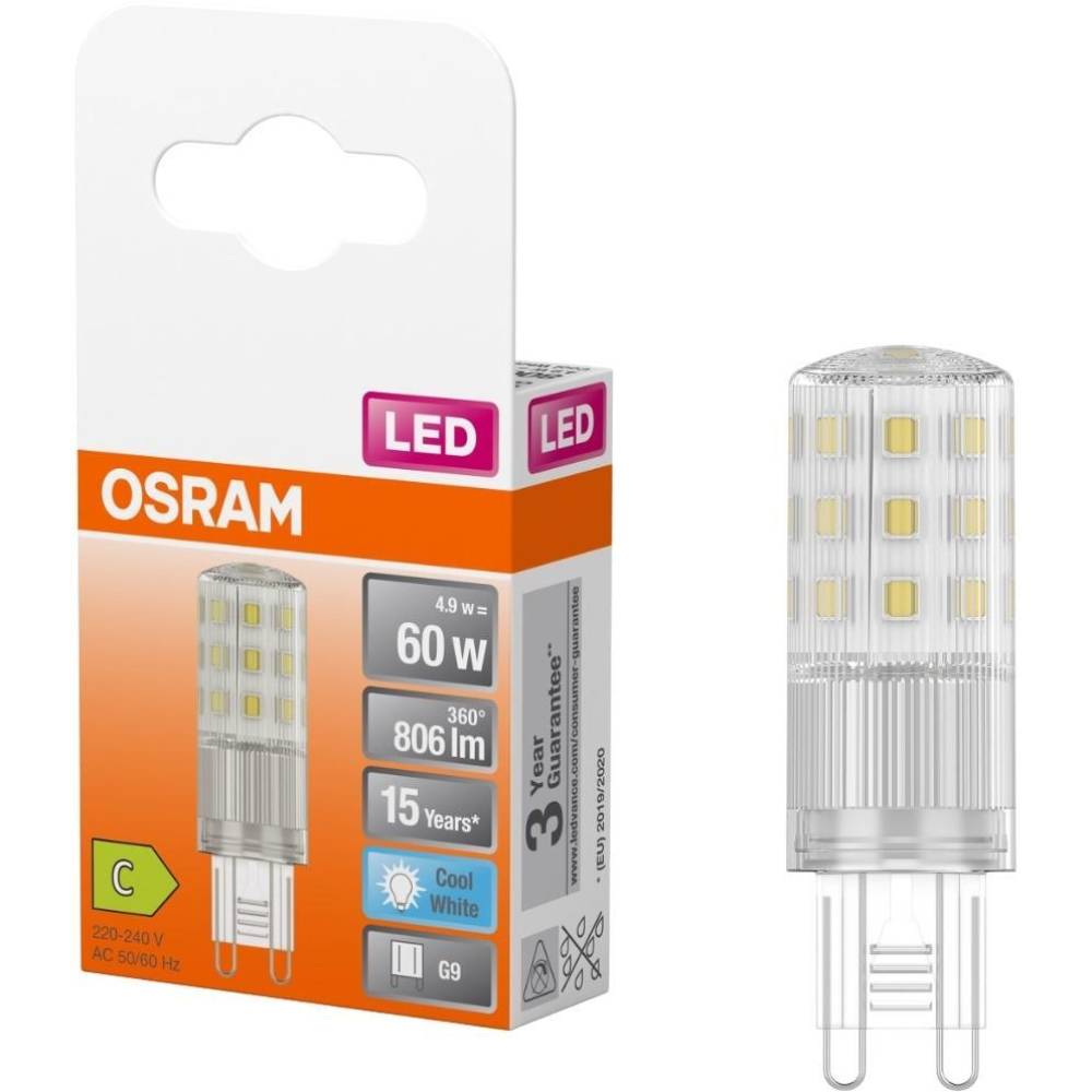 Світлодіодна лампа OSRAM LED G9 4,9W 806Лм 4000К PIN60 (4058075840546) Кількість в упаковці 1