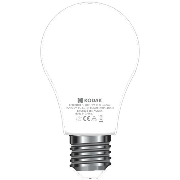 

Светодиодная лампа KODAK A60 E27 10W 220V (30419391/B-IK1), A60 E27 10W 220V