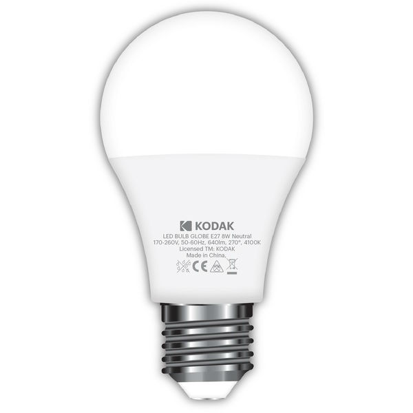 

Светодиодная лампа KODAK A60 E27 8W 220V (30419377/B-IK1), A60 E27 8W 220V