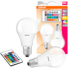 Светодиодная лампа OSRAM LED A60 9W 806Lm 2700К + RGB E27 2 шт + пульт ДУ (4058075430891)