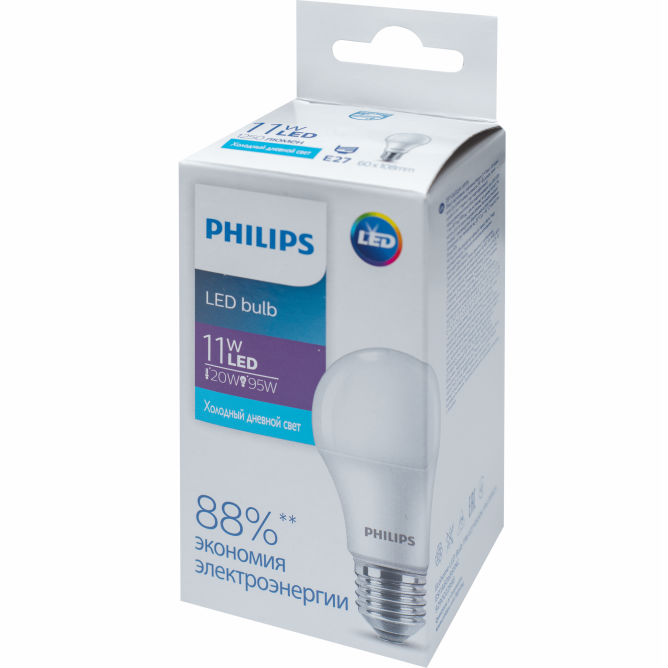 Світлодіодна лампа PHILIPS Ecohome LED Bulb 11W E27 6500K 1PF 20RCA (929002299867) Кількість в упаковці 1