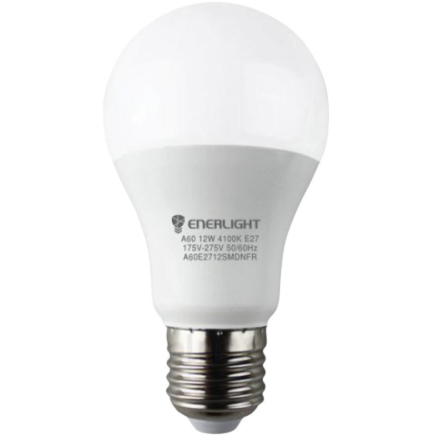 

Светодиодная лампа ENERLIGHT A60 12 Вт 4100K E27 (A60E2712SMDNFR), A60 12Вт 4100K E27