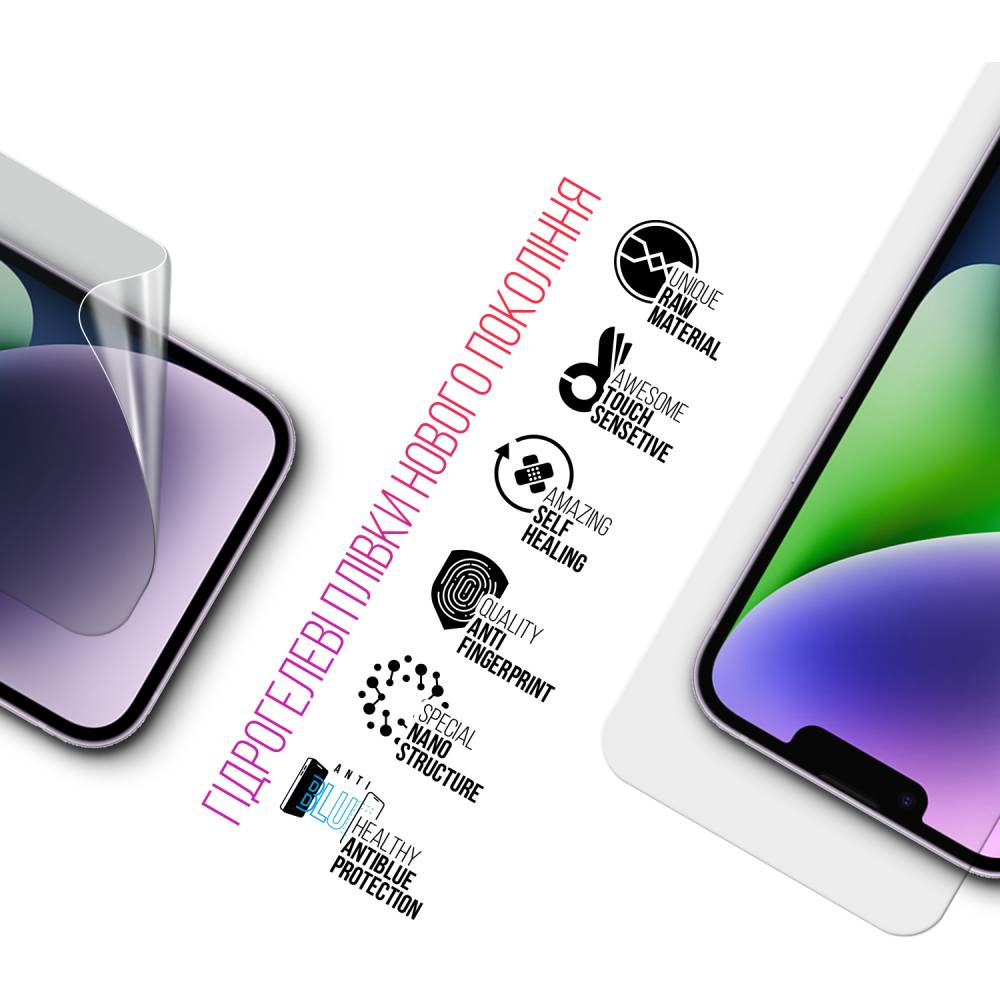 Набор гидрогелевых пленок ARMORSTANDART Clear + Anti-Blue для Apple iPhone 14/13/13 Pro (ARM66820) Совместимость по модели  Apple iPhone 13